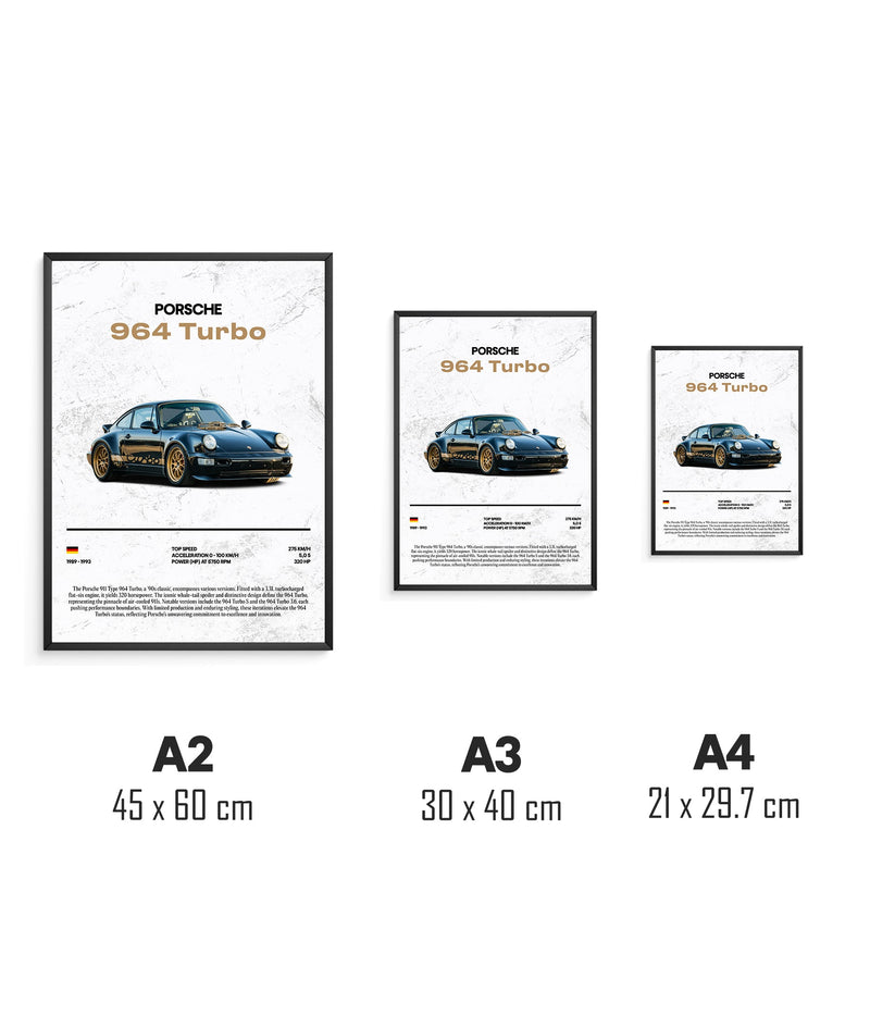 Porsche 964 Turbo Poster, view 3